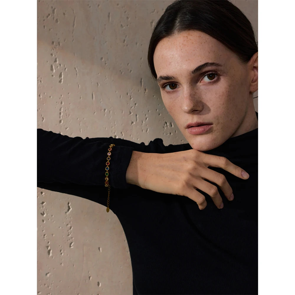 Colorful Zirconia Necklace or Bracelet | Select Your Piece