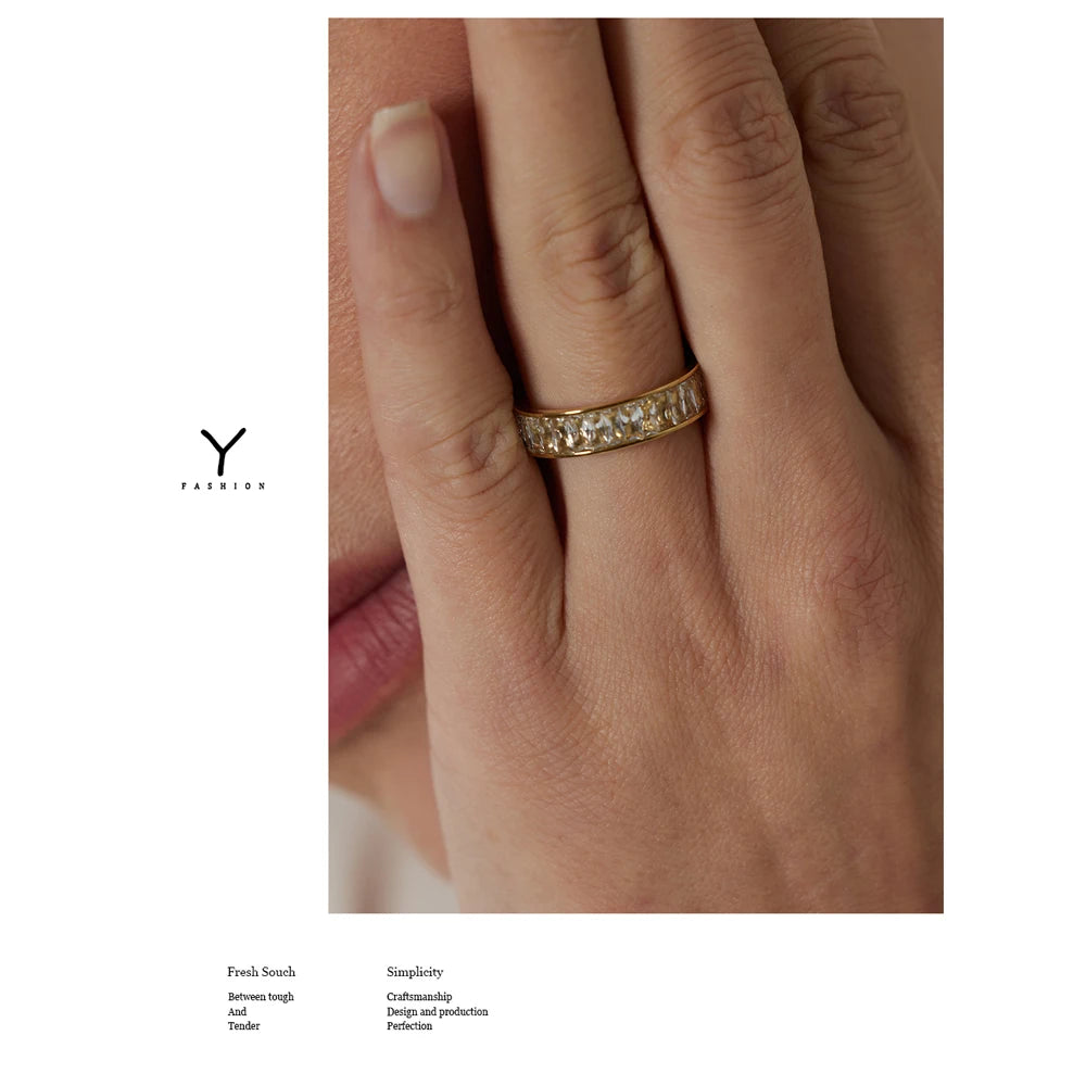 Bridal-Inspired Zirconia Ring | Gold-Tone