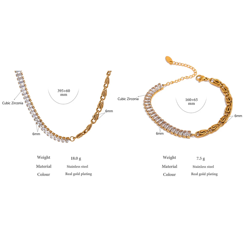 Cubic Zirconia Link Necklace or Bracelet | Choice of Designs
