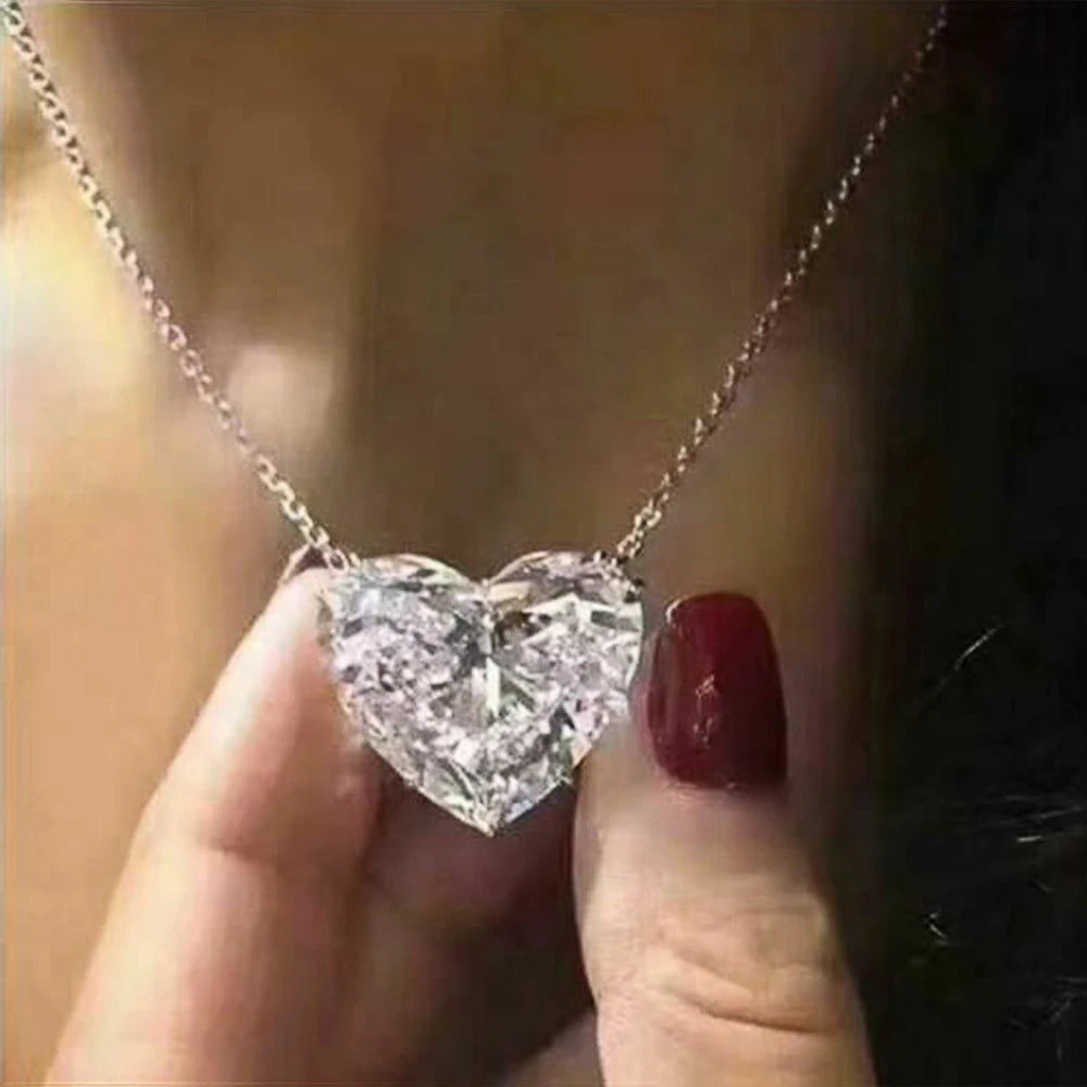 Statement Heart Cubic Zirconia Pendant Necklace