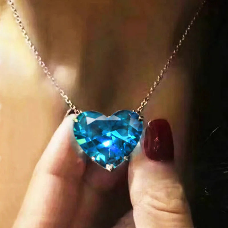 Statement Heart Cubic Zirconia Pendant Necklace