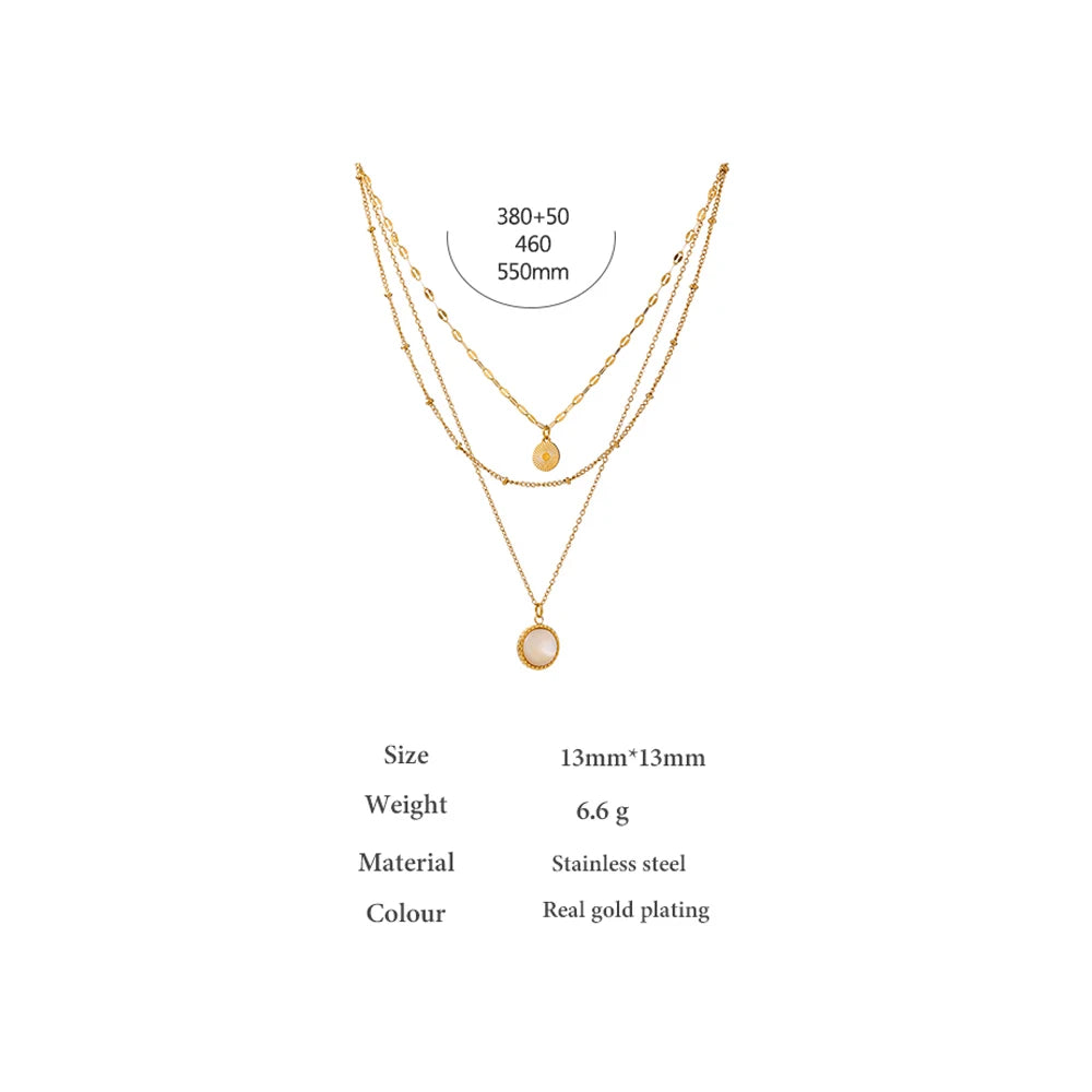 Textured Round Pendant Necklace | Gold & Silver-Tone