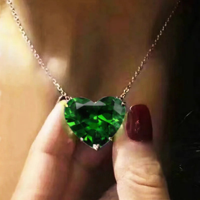 Statement Heart Cubic Zirconia Pendant Necklace