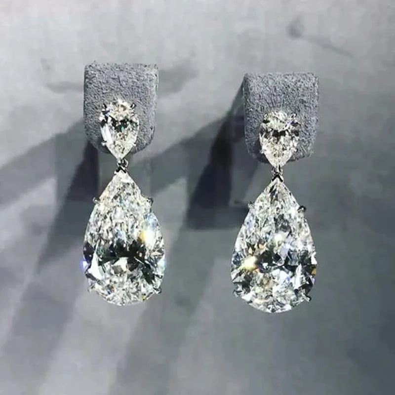 Teardrop Cubic Zirconia Dangle Earrings