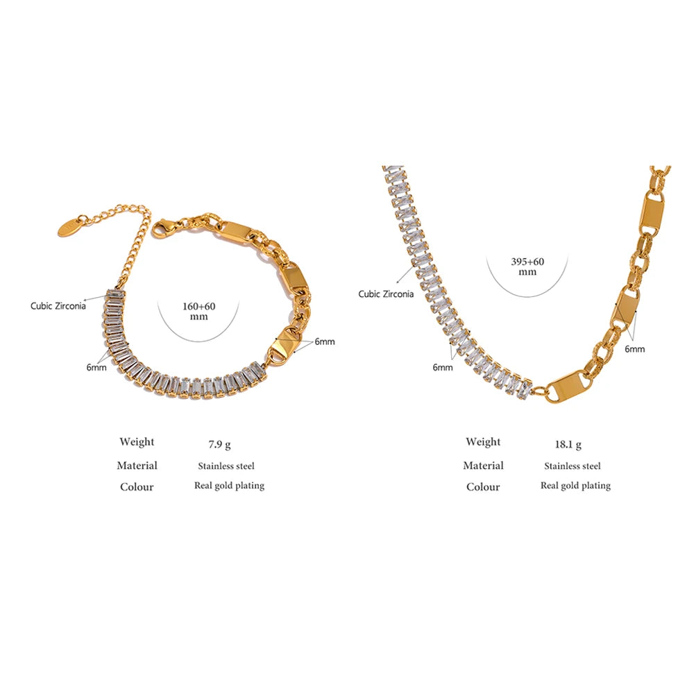 Cubic Zirconia Link Necklace or Bracelet | Choice of Designs