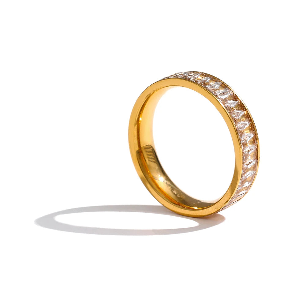 Bridal-Inspired Zirconia Ring | Gold-Tone