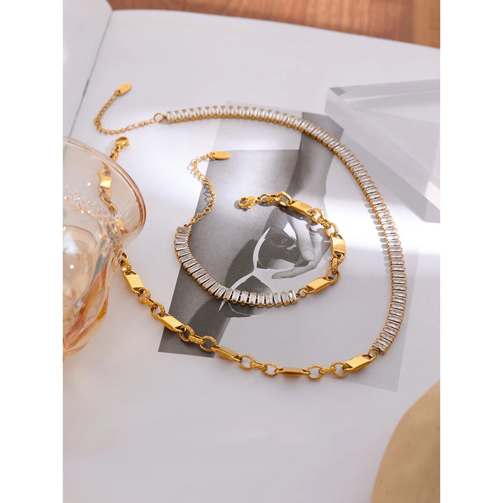 Cubic Zirconia Link Necklace or Bracelet | Choice of Designs