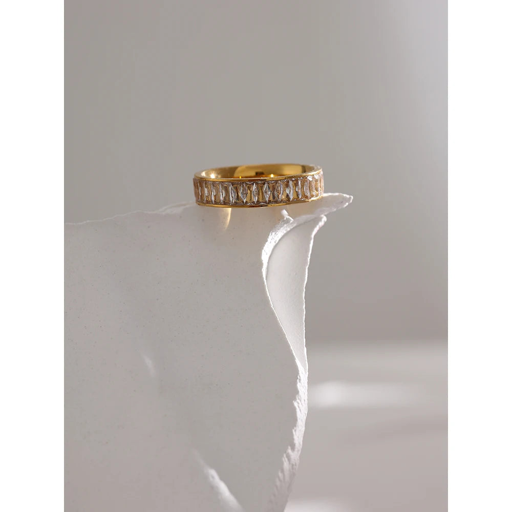 Bridal-Inspired Zirconia Ring | Gold-Tone