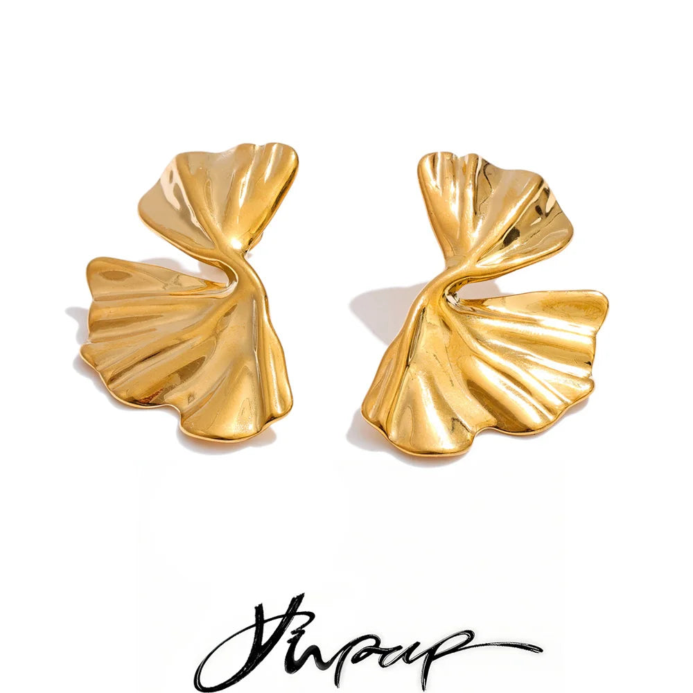 Sculpted Flower Stud Earrings | Gold & Silver-Tone