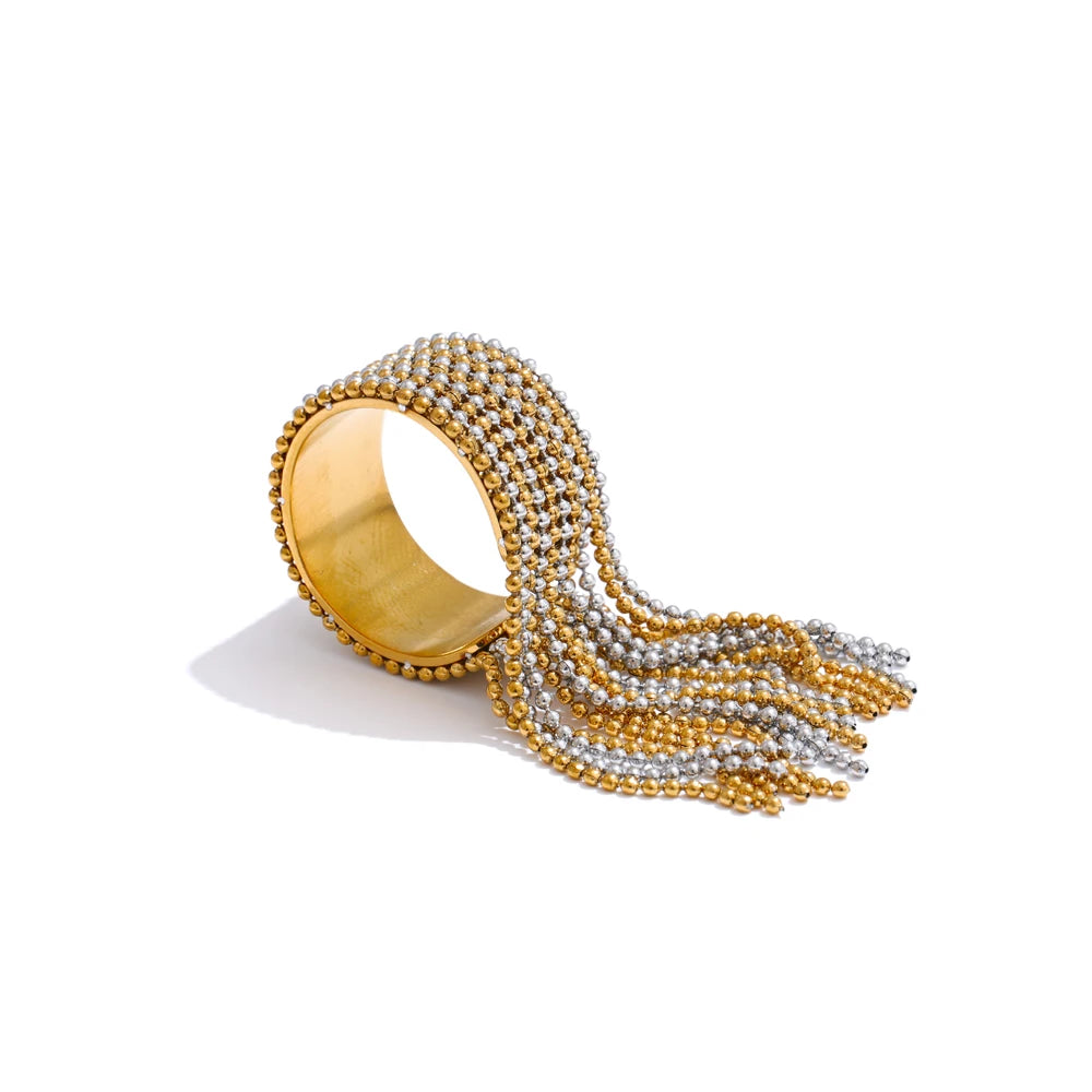 Chain Tassel Adjustable Statement Ring | Choice of Finishes