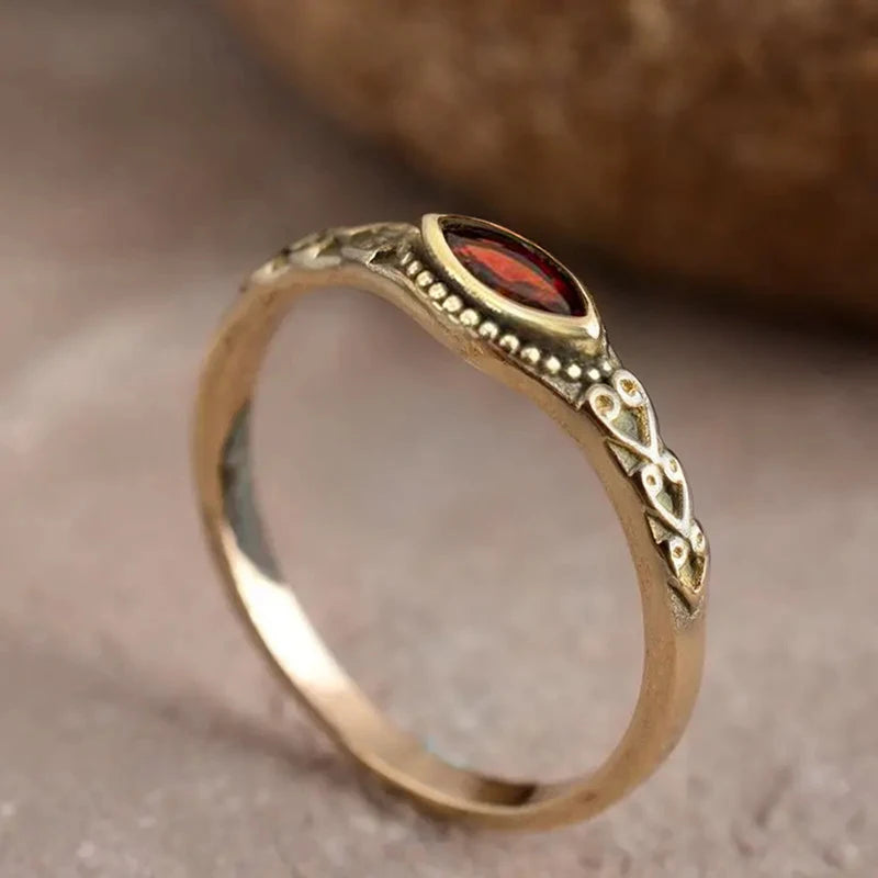 Red Cubic Zirconia Delicate Ring