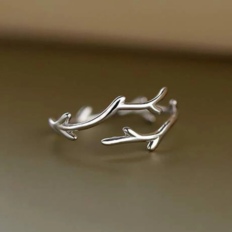 Olive Leaf Open Ring | Silver-Tone
