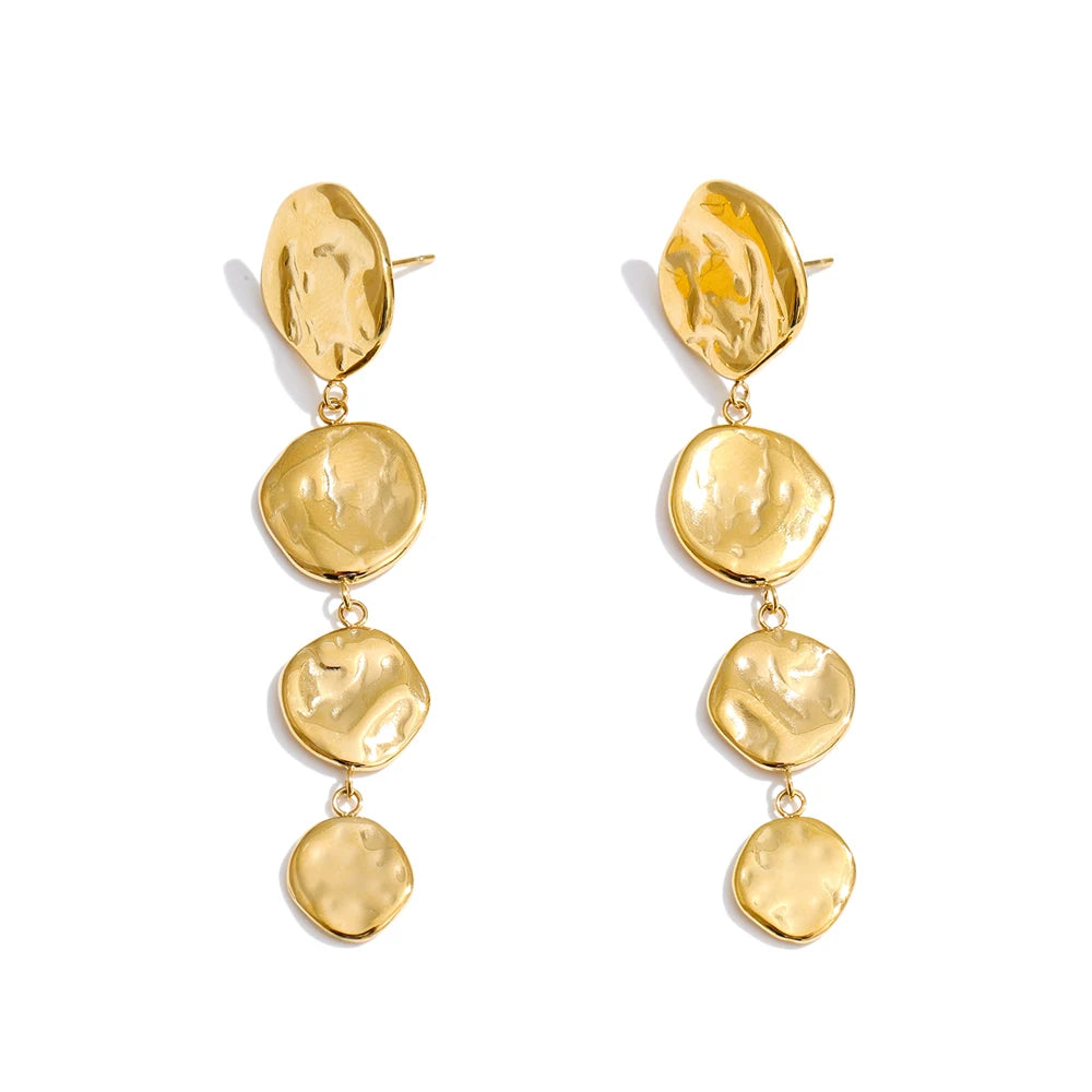 Round Chain Drop Earrings | Gold & Silver-Tone