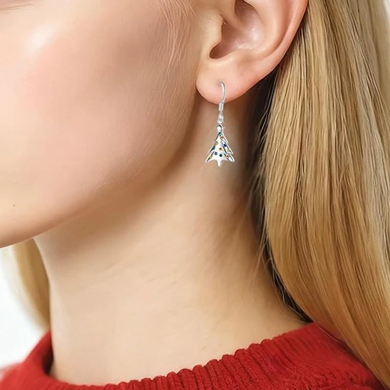 Multicolor Christmas Tree Dangle Earrings