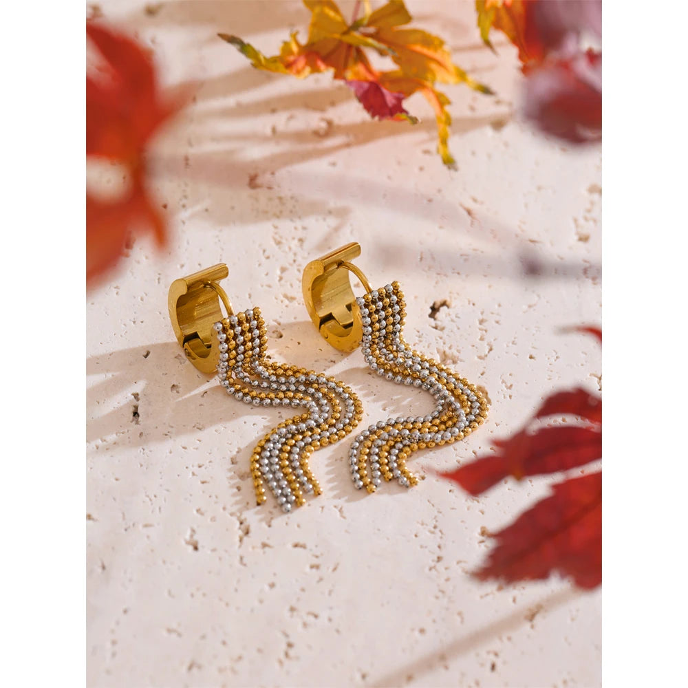 Long Chain Tassel Earrings | Gold, Silver & Mixed