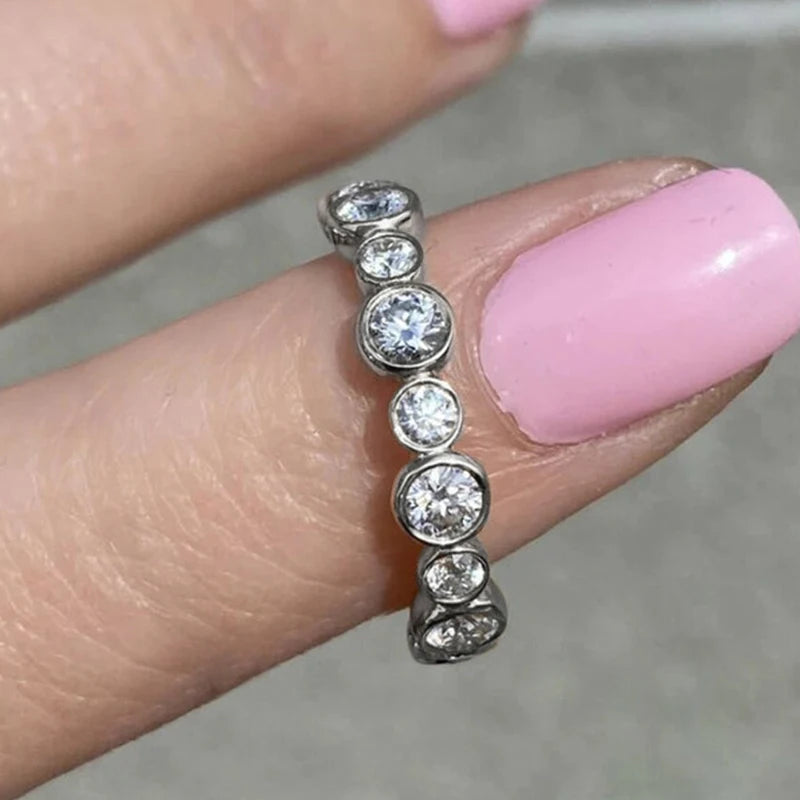 Round Cubic Zirconia Promise Ring