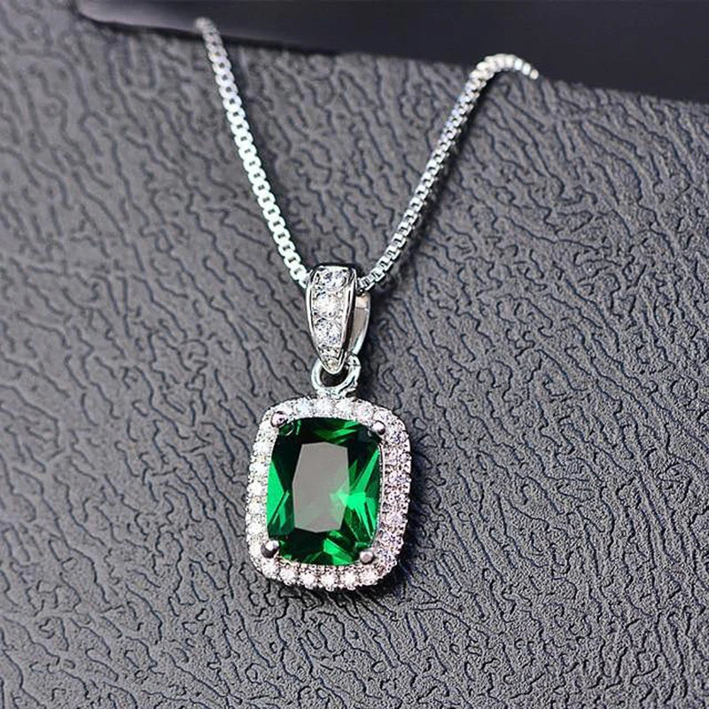 Multicolor Cubic Zirconia Pendant Necklace | Elegant Sparkle