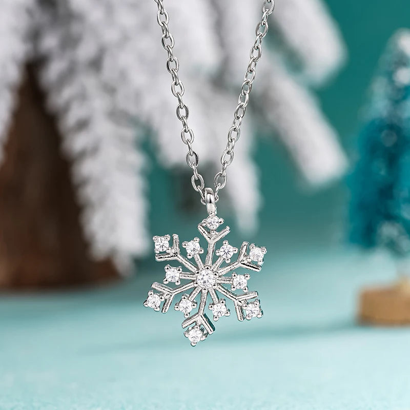 Shimmering Snowflake Pendant Necklace | Winter Collection
