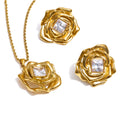 Flower Zirconia Necklace & Earrings | Separates or Set
