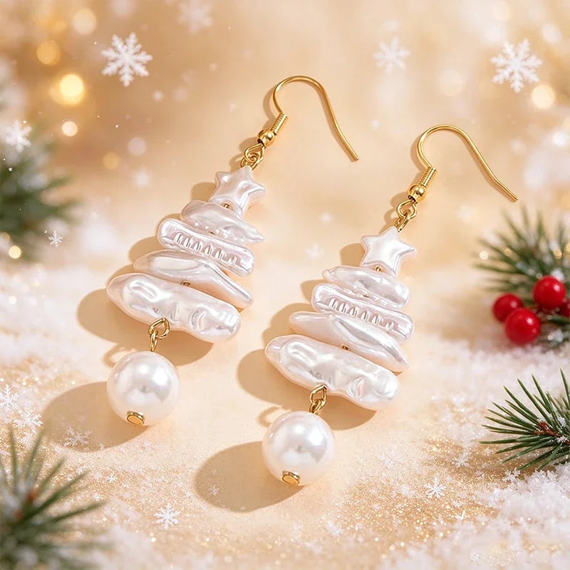 Christmas Tree Drop Earrings | Festive Design