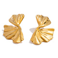 Sculpted Flower Stud Earrings | Gold & Silver-Tone