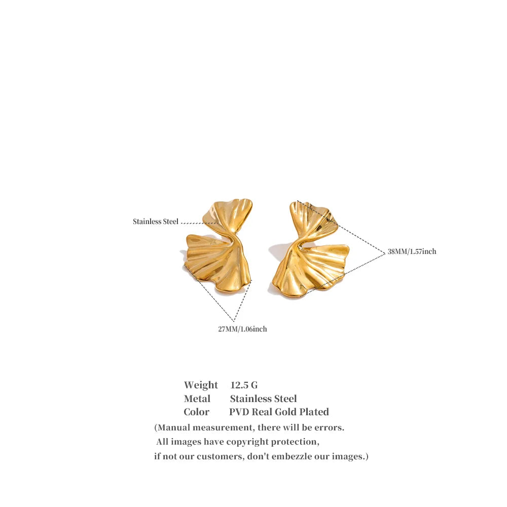 Sculpted Flower Stud Earrings | Gold & Silver-Tone