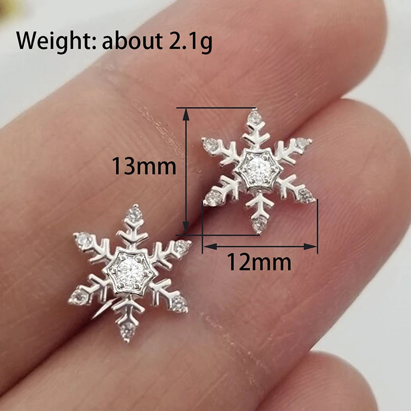 Crystal Snowflake Stud Earrings