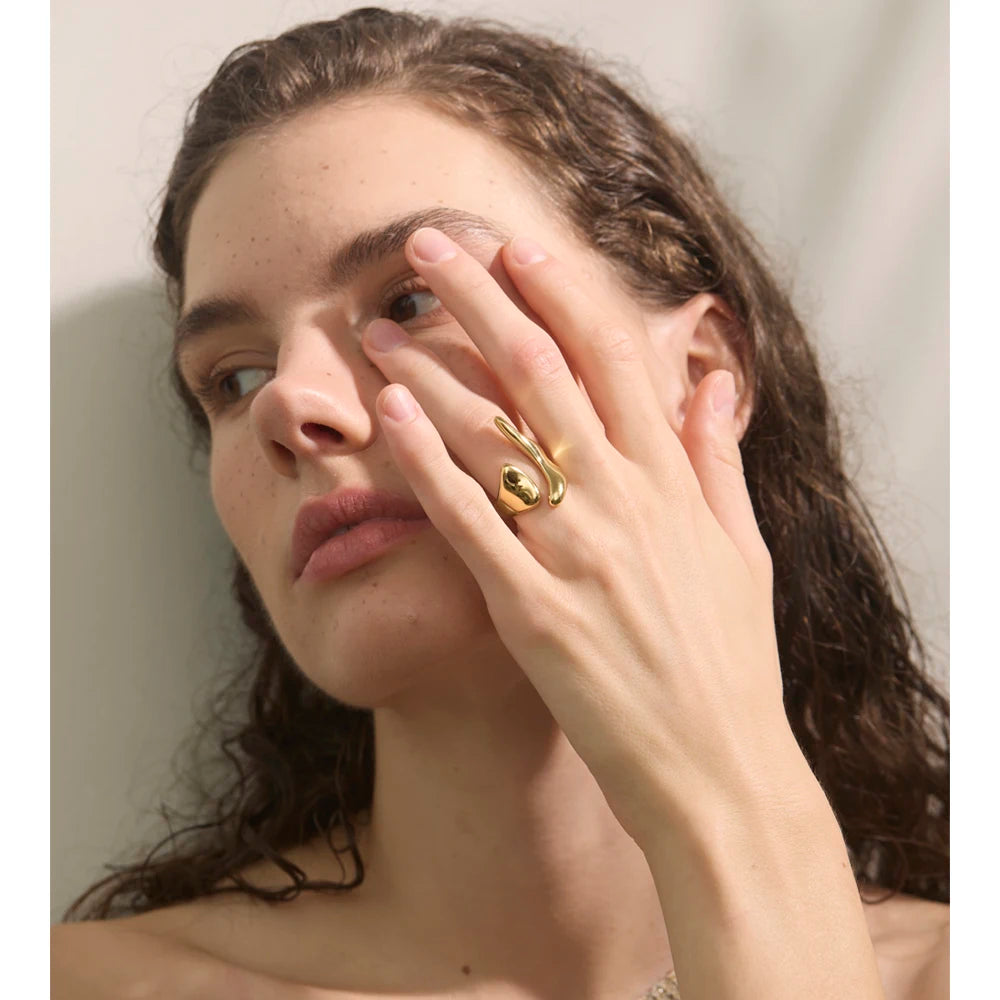 Adjustable Geometric Statement Ring | Gold & Silver-Tone