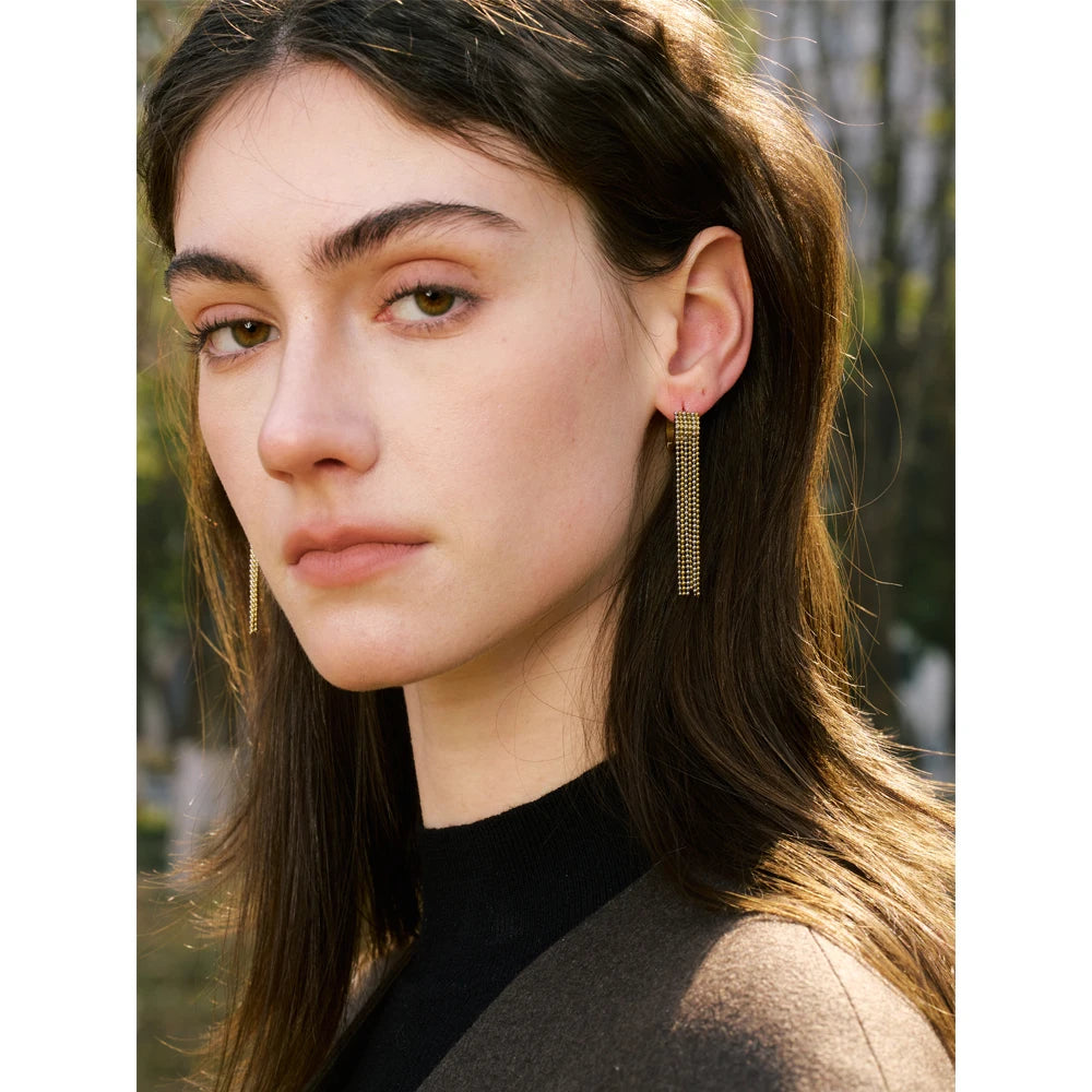 Long Chain Tassel Earrings | Gold, Silver & Mixed