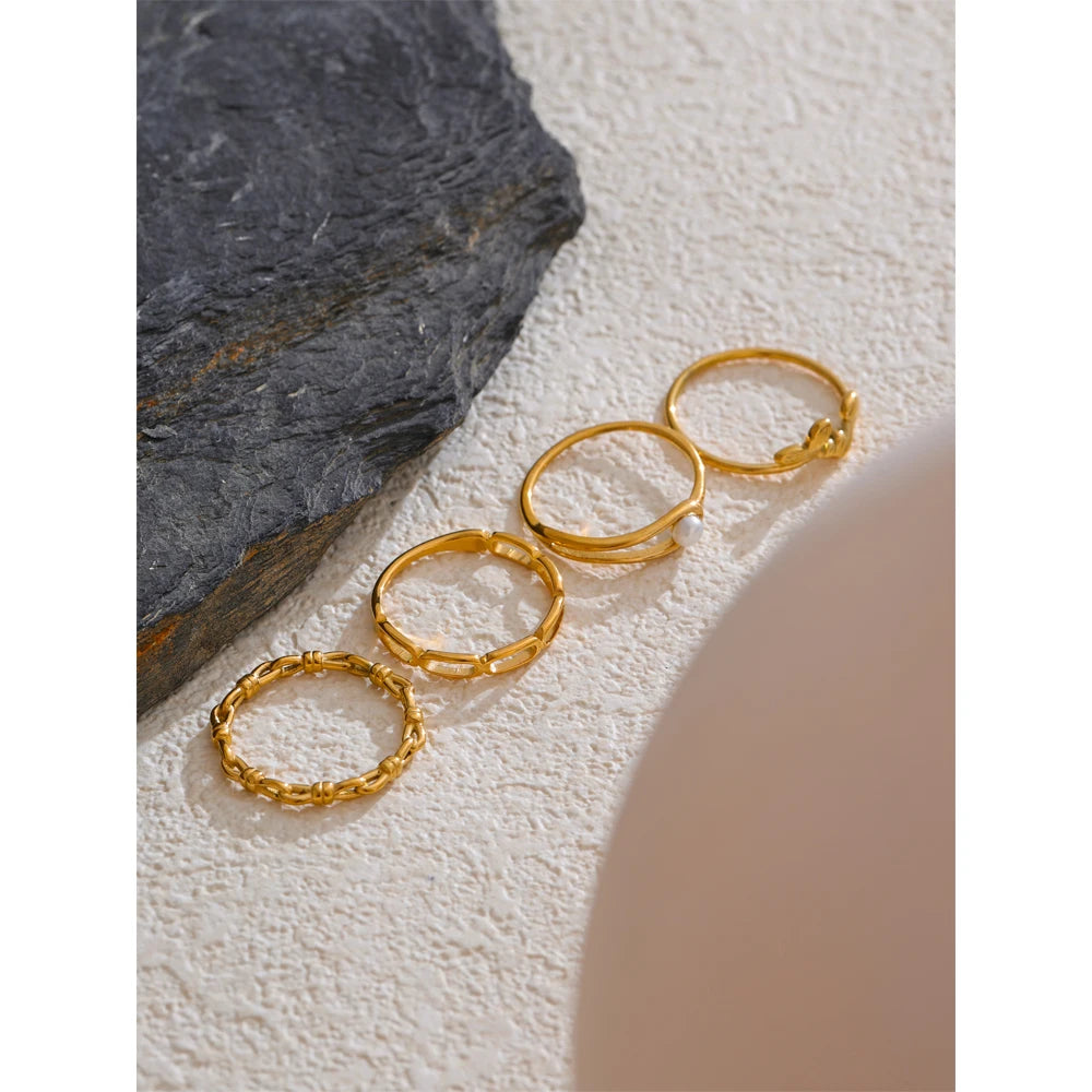 Pearl-Accent Stackable Thin Ring | Choice of Designs