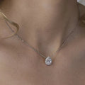 Waterdrop Cubic Zirconia Necklace | Silver-Tone