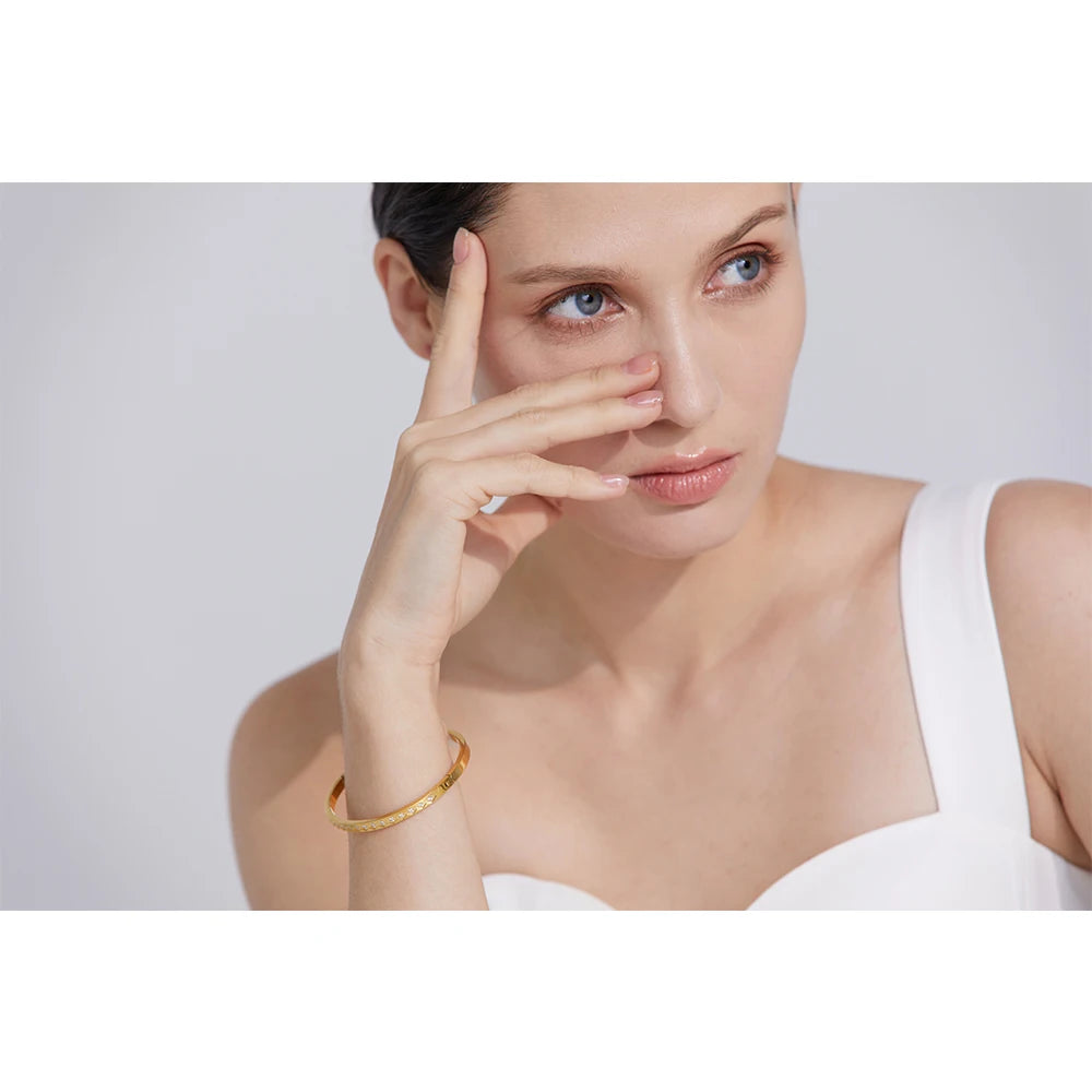 Cubic Zirconia Statement Bangle | Gold & Silver-Tone
