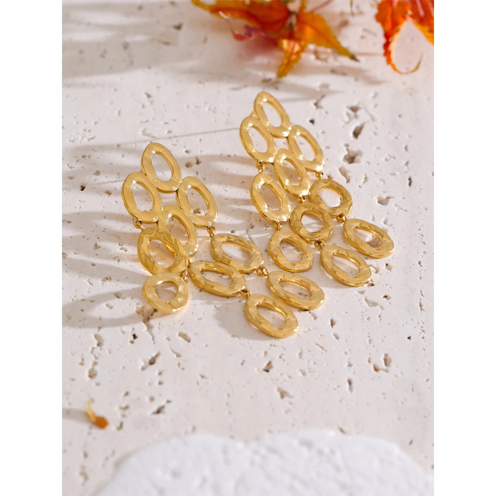 Sculptural Drop Dangle Earrings | Gold & Silver-Tone