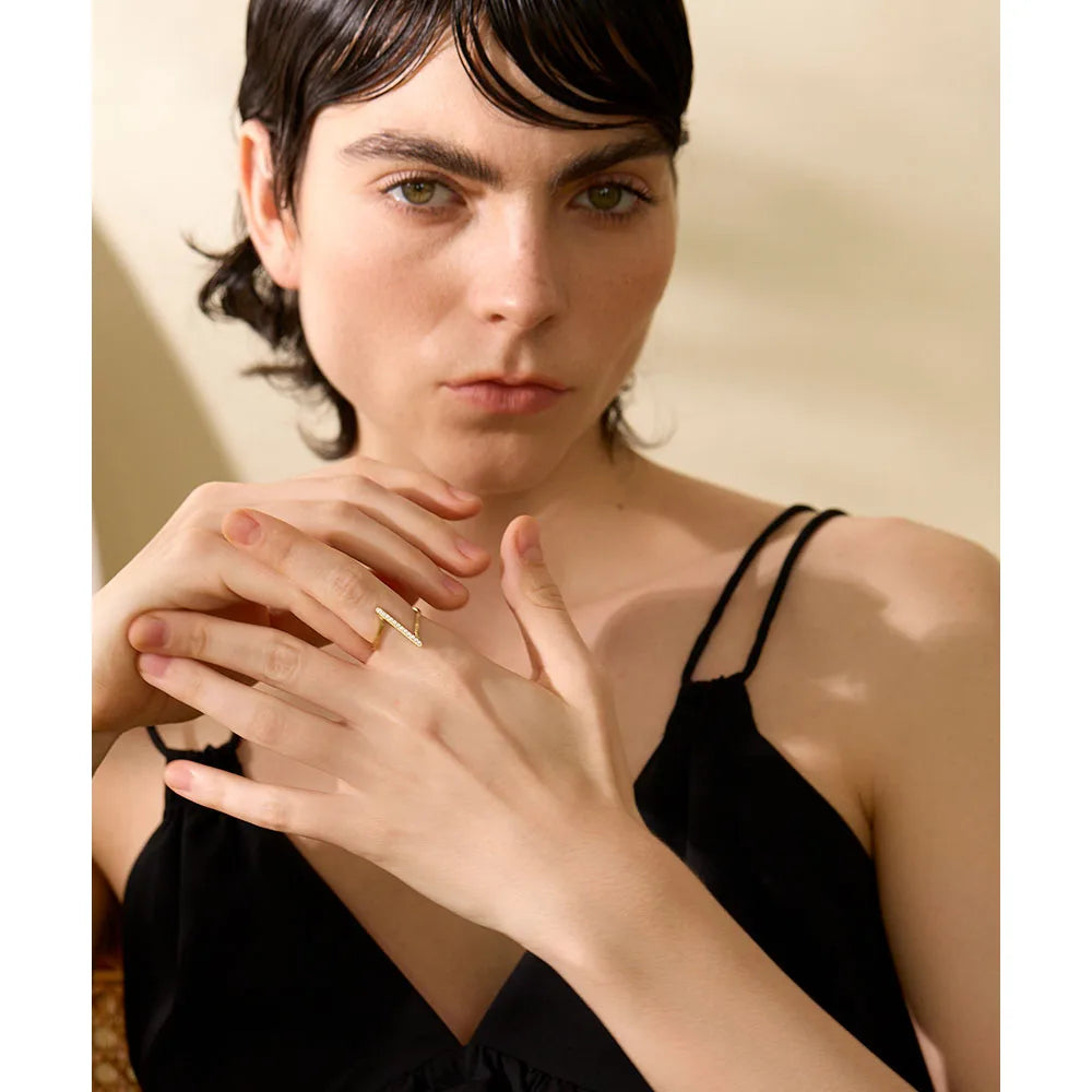 Twisted Zirconia Ring | Gold & Silver-Tone