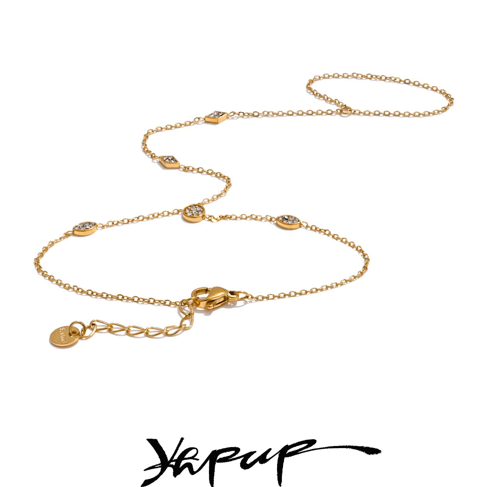 Cubic Zirconia Hand Chain Bracelet | Gold & Silver-Tone