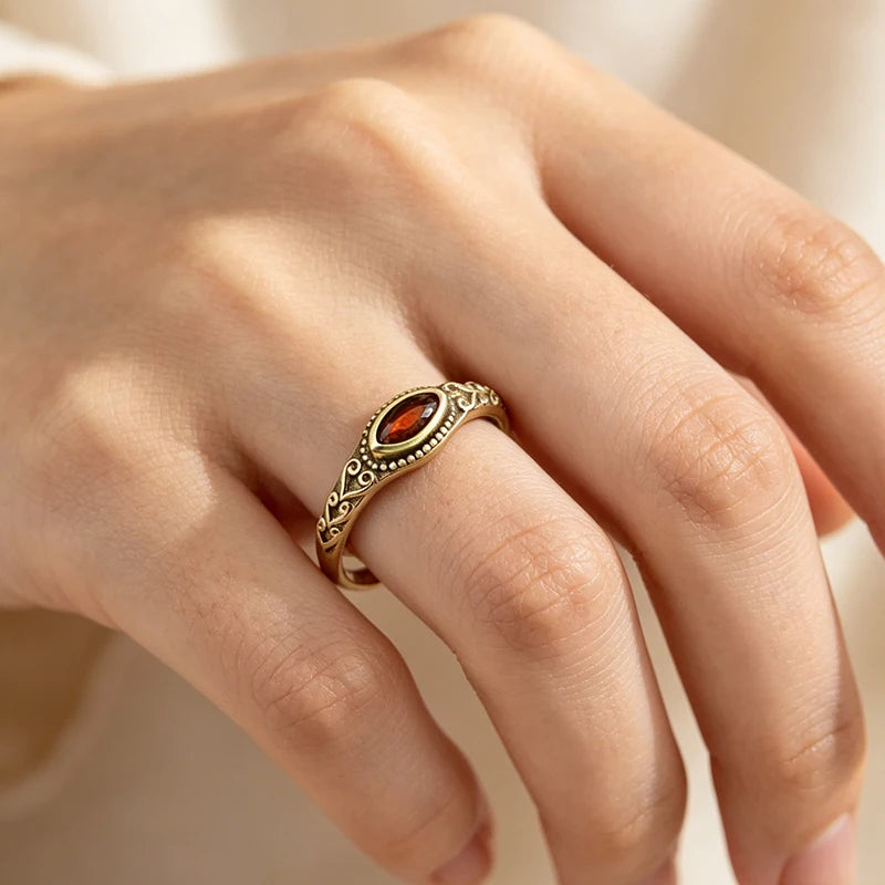 Red Cubic Zirconia Delicate Ring
