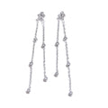 Zirconia Long Tassel Drop Earrings | Gold & Silver-Tone