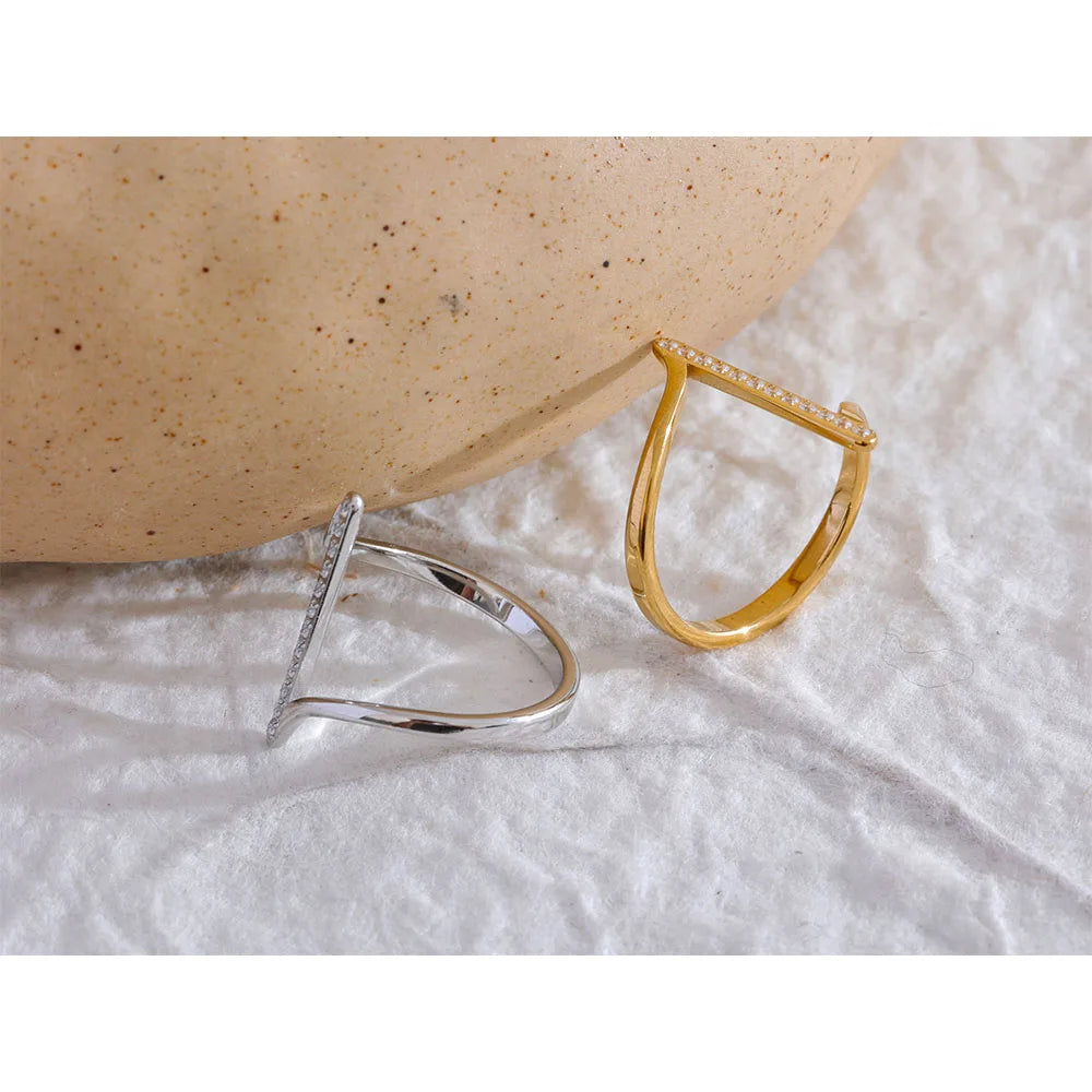 Twisted Zirconia Ring | Gold & Silver-Tone