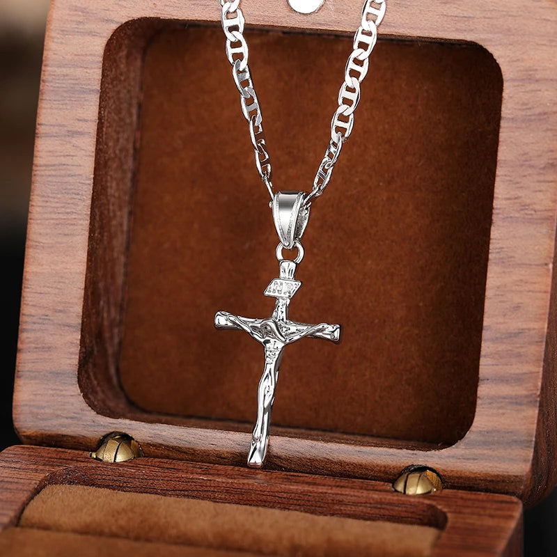 Two-Tone Cross Pendant Necklace | Unisex