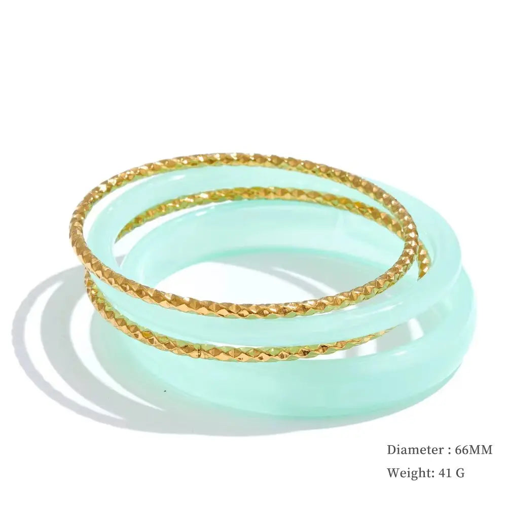 Colorful Resin-Accent Stacking Bangles | Choice of Colors