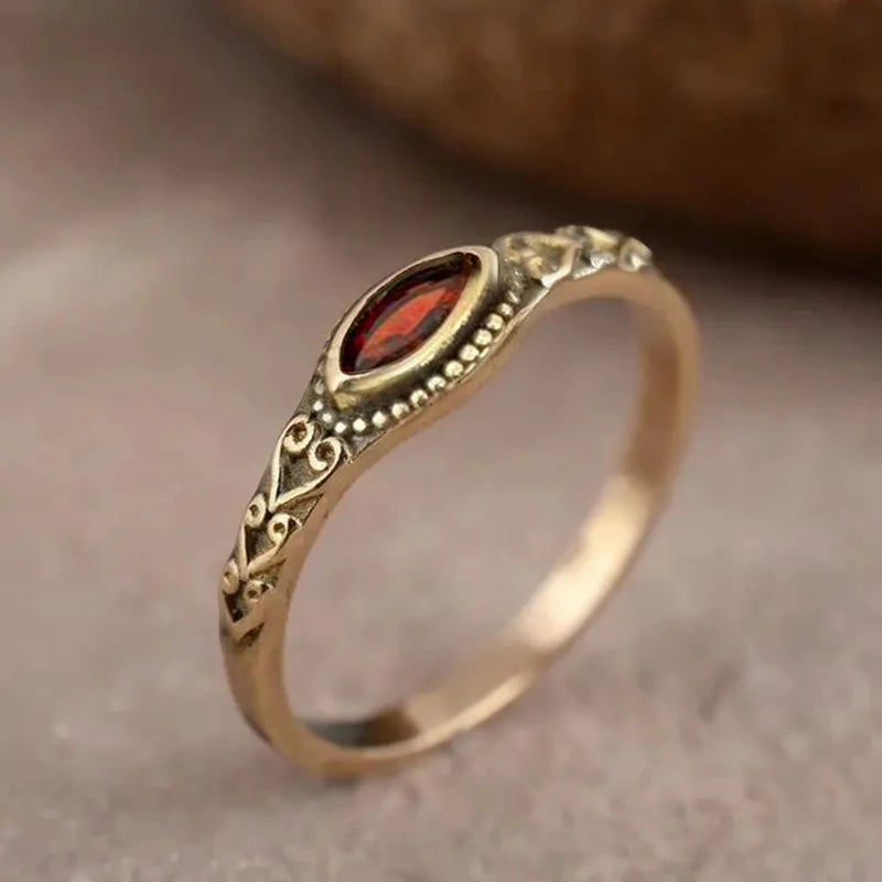 Red Cubic Zirconia Delicate Ring