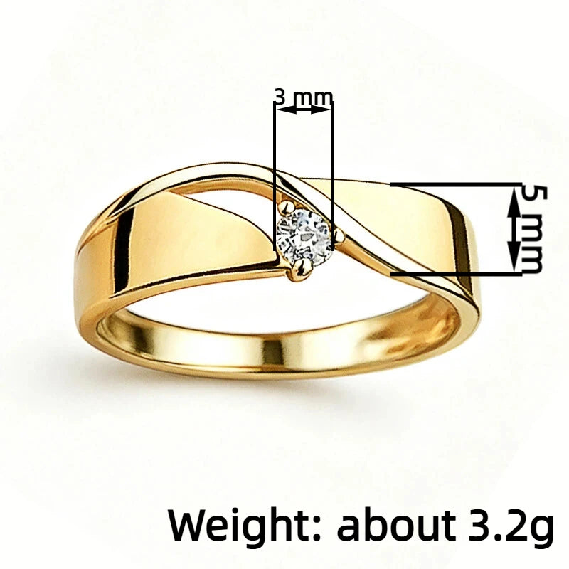 Twisted Band Cubic Zirconia Ring