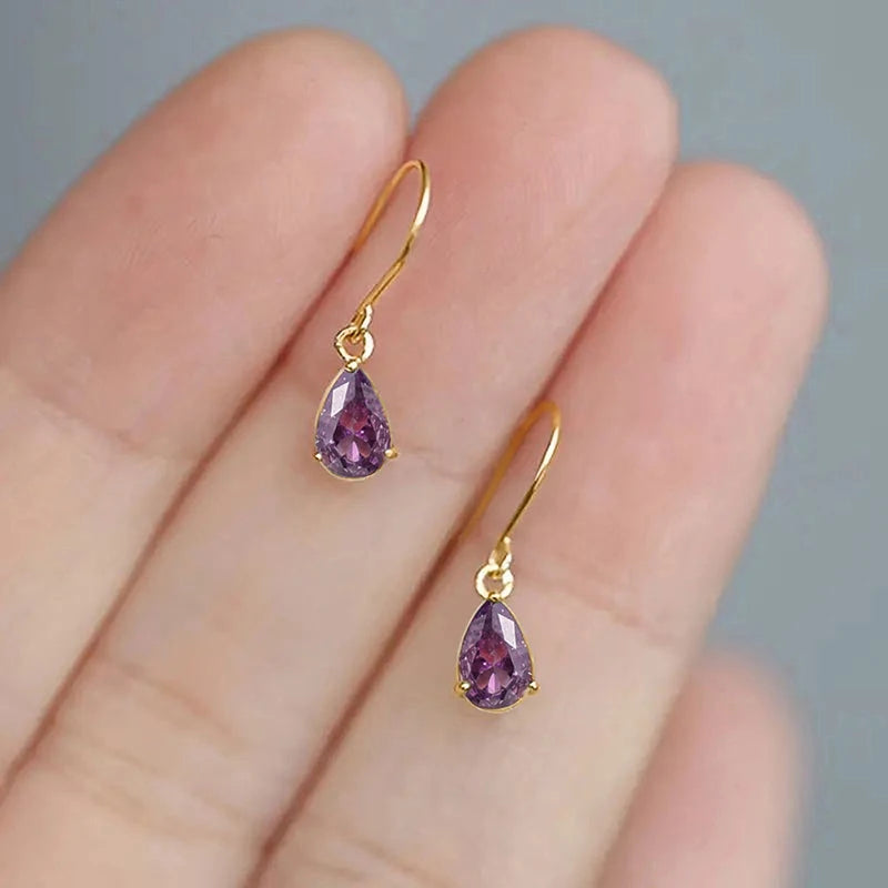 Pear Cubic Zirconia Dangle Earrings