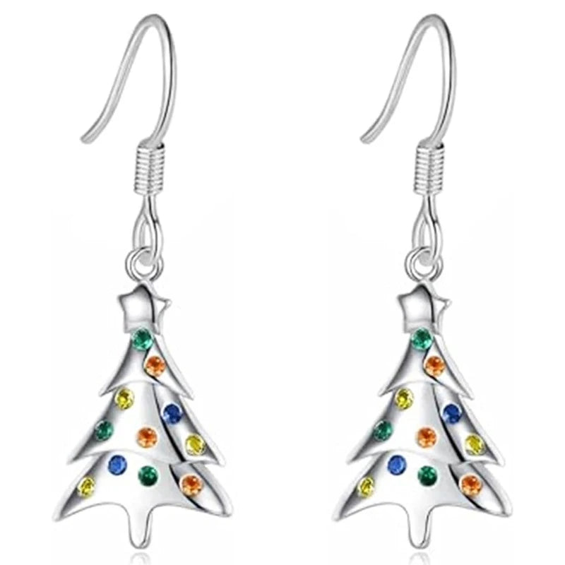 Multicolor Christmas Tree Dangle Earrings