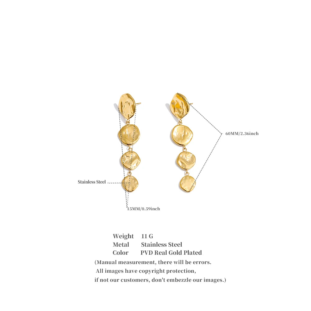 Round Chain Drop Earrings | Gold & Silver-Tone