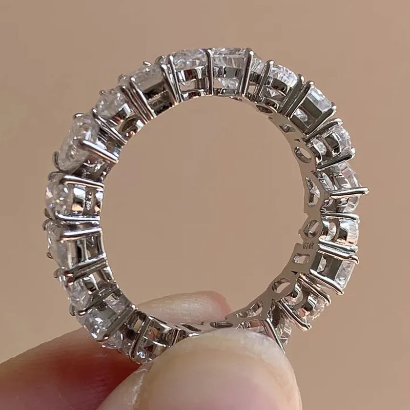 Geometric Cubic Zirconia Statement Ring