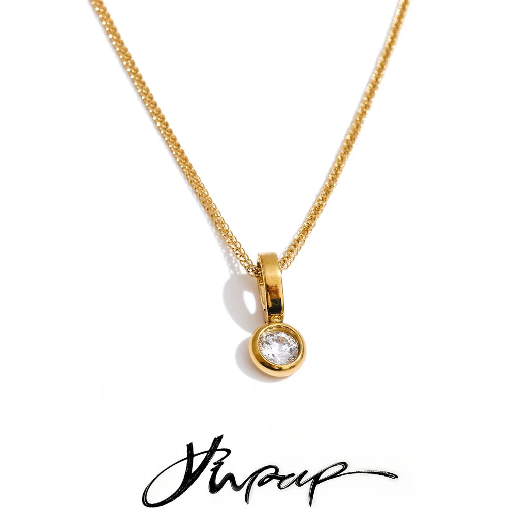 Petite CZ Pendant Necklace | Gold & Silver-Tone