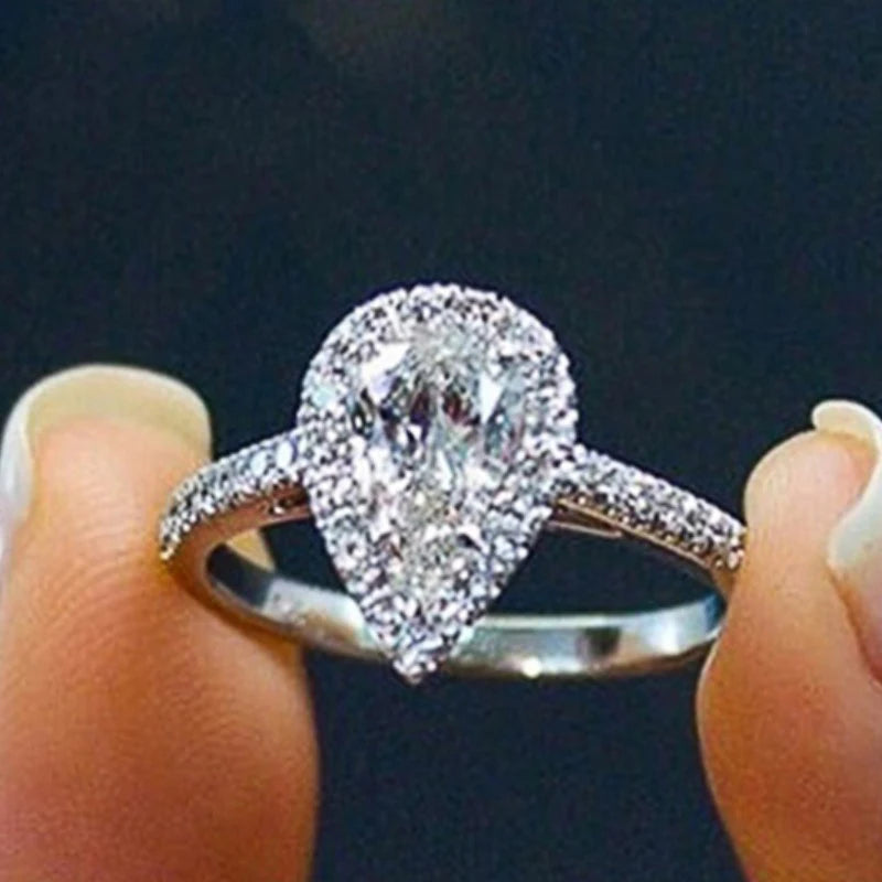 Teardrop Cubic Zirconia Occasion Ring