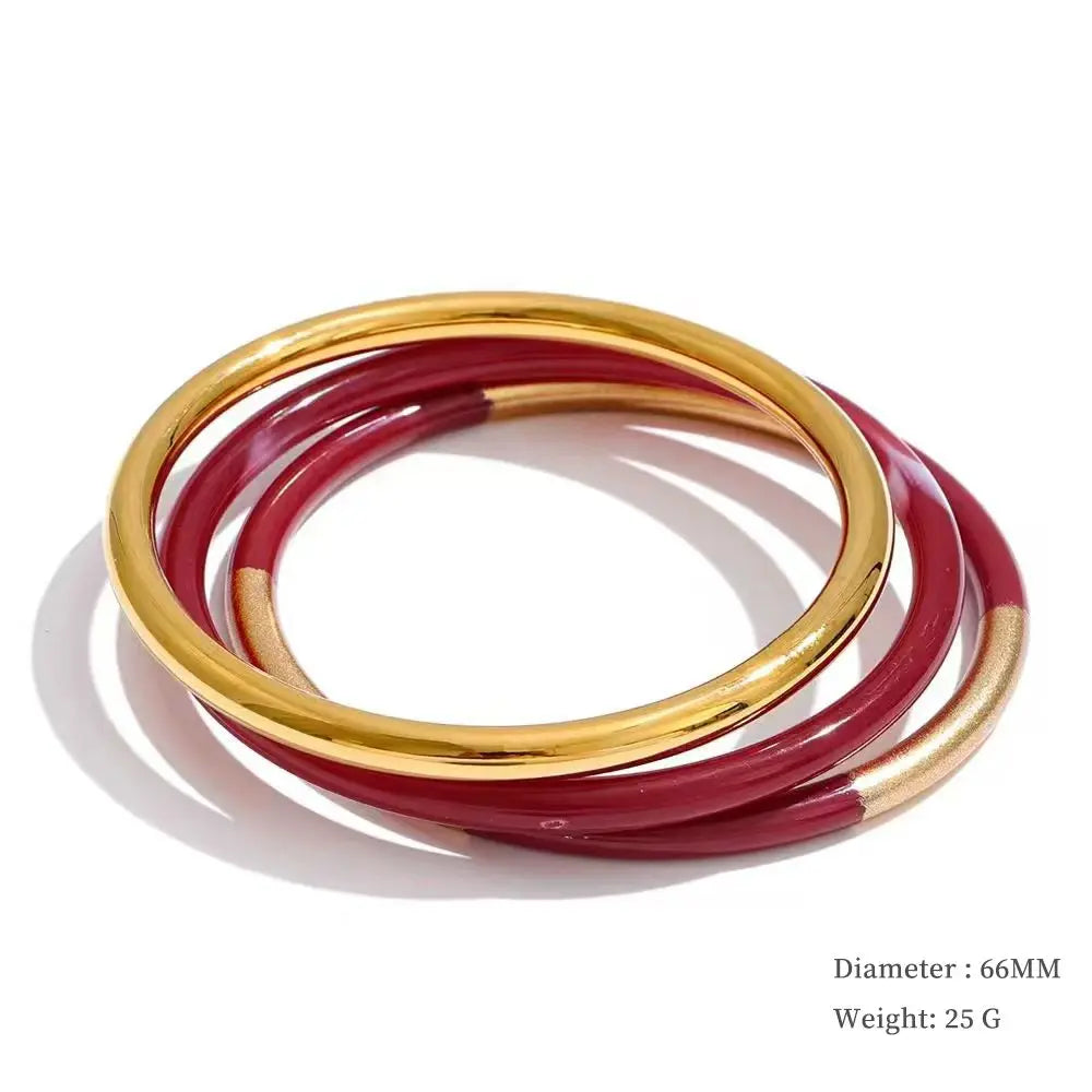 Colorful Resin-Accent Stacking Bangles | Choice of Colors