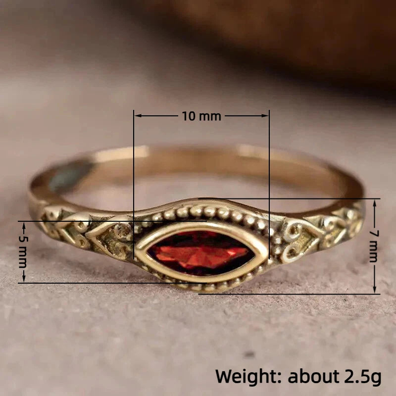 Red Cubic Zirconia Delicate Ring